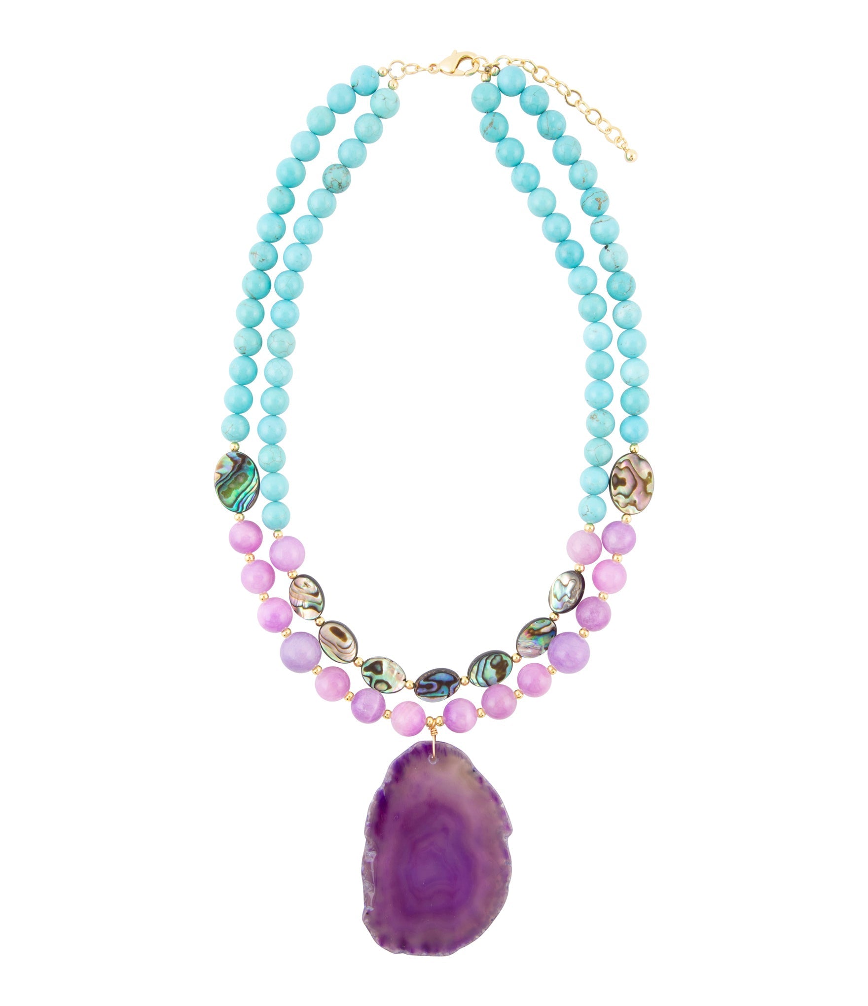 Aruba Purple Jade Statement Pendant Necklace Barse Jewelry