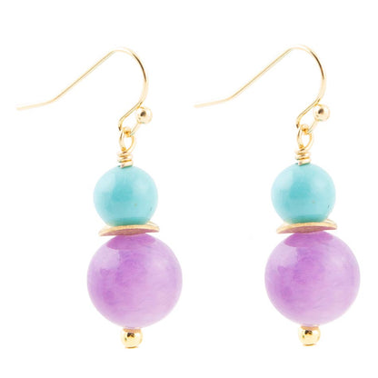 Aruba Purple Jade Golden Drop Earrings Barse Jewelry