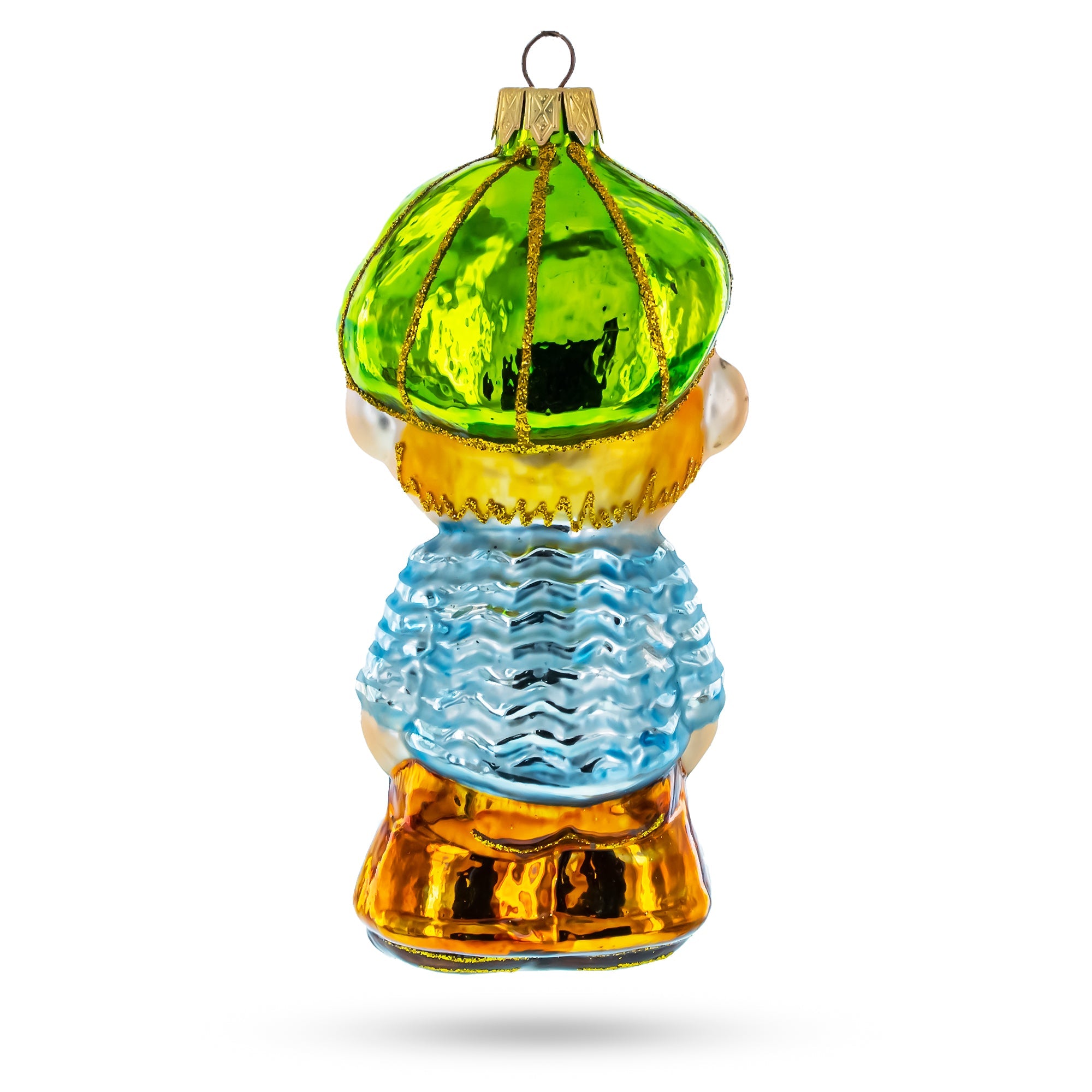 Toddler Boy With Pacifier Glass Christmas Ornament BestPysanky