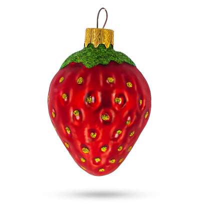 Strawberry with Leaf Glass Christmas Ornament BestPysanky