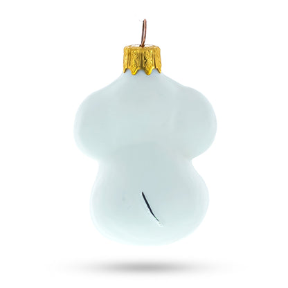 White Elephant with Red Heart Mini Glass Christmas Ornament