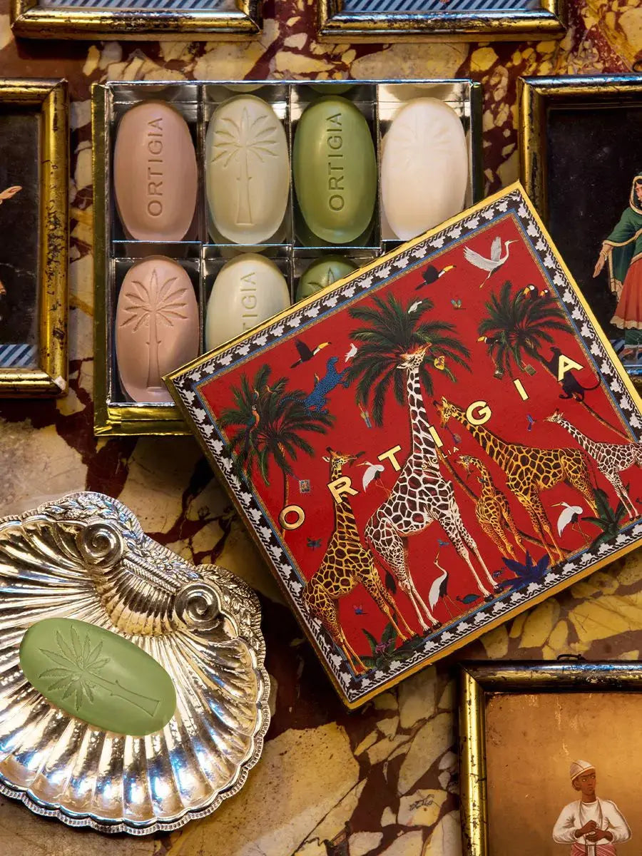 Ortigia Sicilia - Giraffe Red Assorted Soap - 8 Olive Oil Soaps