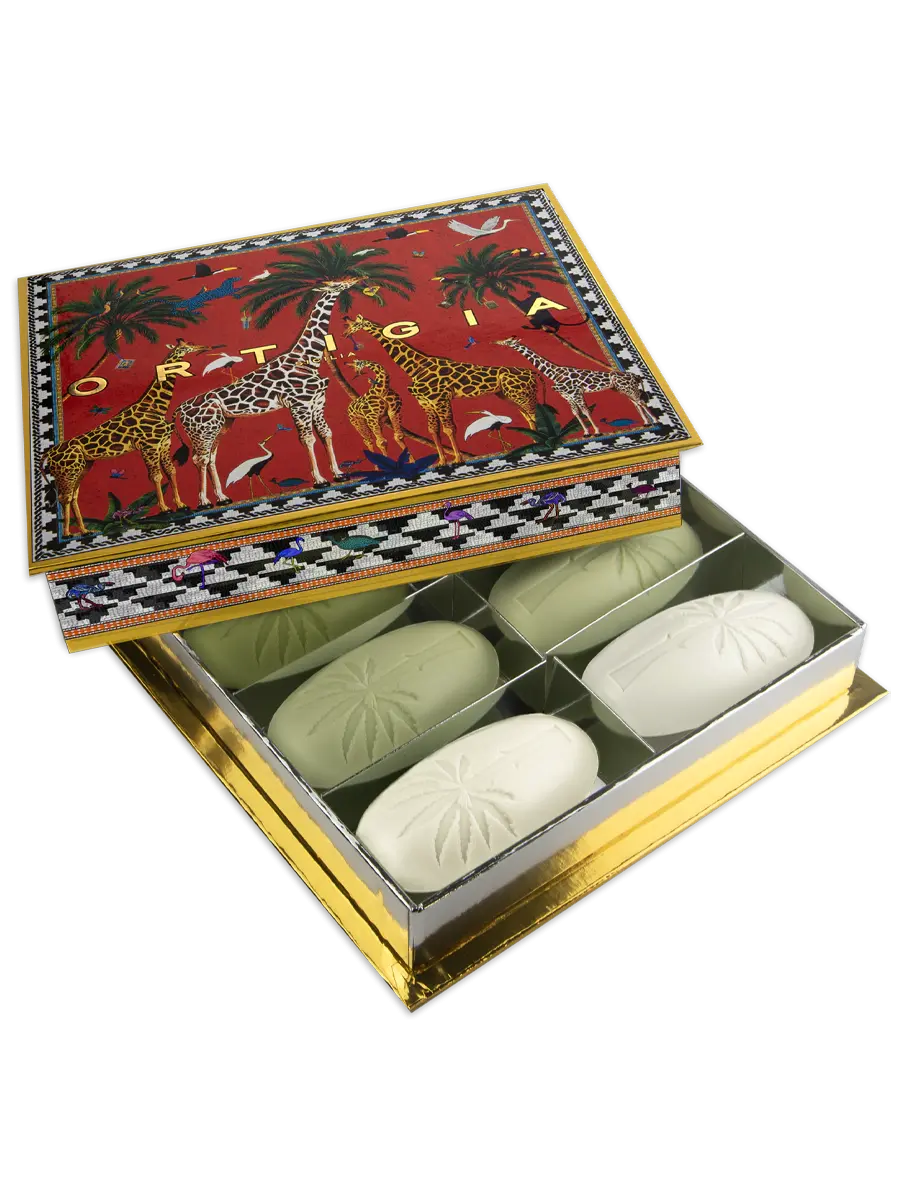 Ortigia Sicilia - Giraffe Red Assorted Soap - 8 Olive Oil Soaps