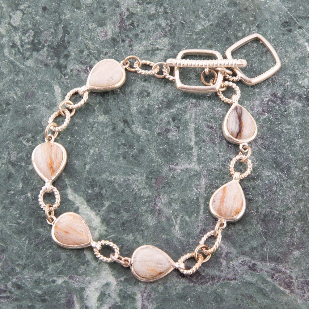 Astro Wood Opal and Sterling Silver Toggle Bracelet Barse Jewelry