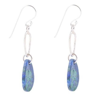 Azurite and Sterling Silver Drop Earrings Barse Jewelry