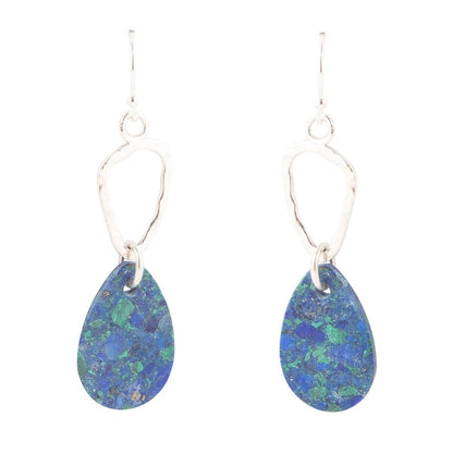 Azurite and Sterling Silver Drop Earrings Barse Jewelry