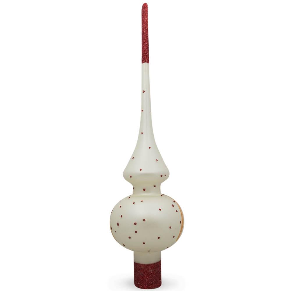 Children Nativity Scene on White Glass Christmas Tree Topper 11 Inches