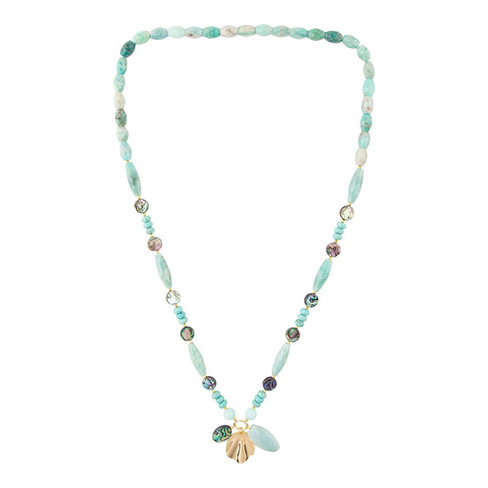 Baja Amazonite and Abalone Long Necklace Barse Jewelry