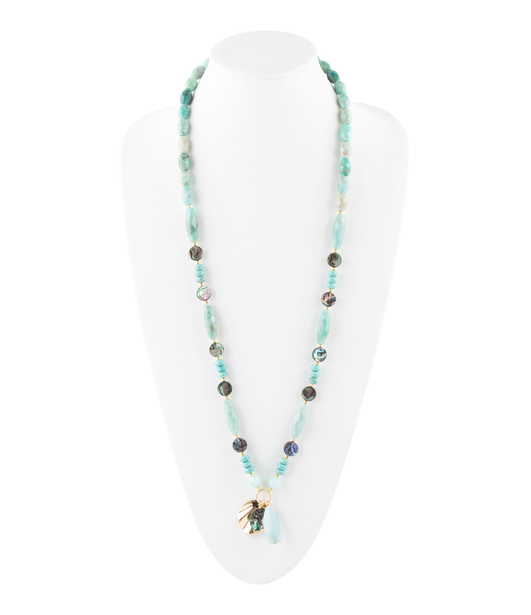 Baja Amazonite and Abalone Long Necklace Barse Jewelry