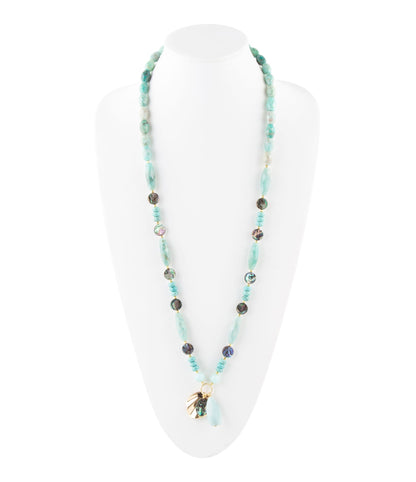 Baja Amazonite and Abalone Long Necklace Barse Jewelry