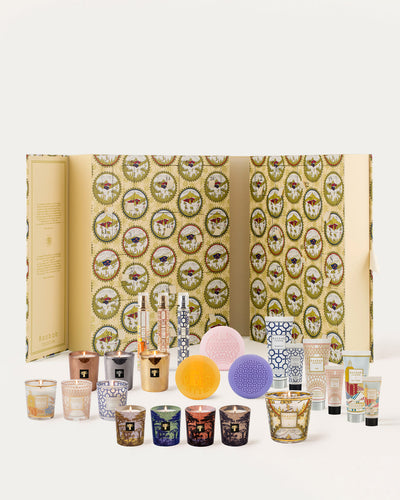 Baobab Collection Voyage Extraordinaire Advent Calendar open with 24 luxury fragrance gifts
