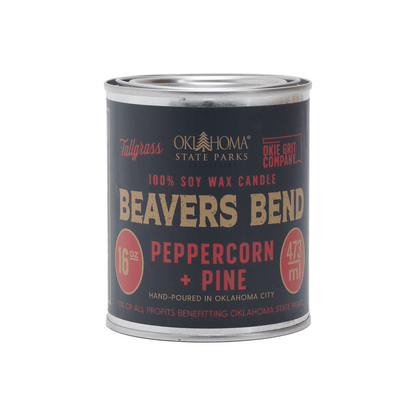 Beavers Bend: Peppercorn + Pine Soy Wax Candle Tallgrass Supply