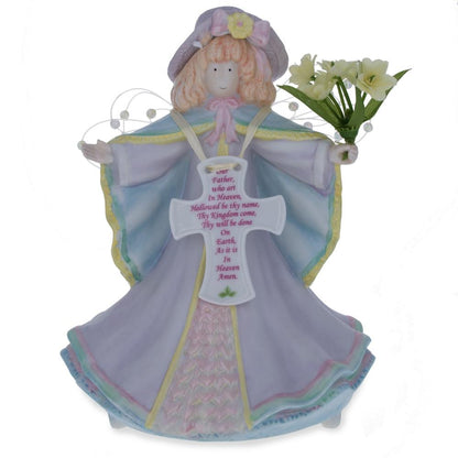 Angel with Cross Porcelain Musical Figurine 6.5 Inches