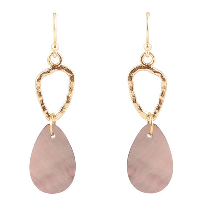 Black Mother of Pearl and Bronze Drop Earrings Barse Jewelry