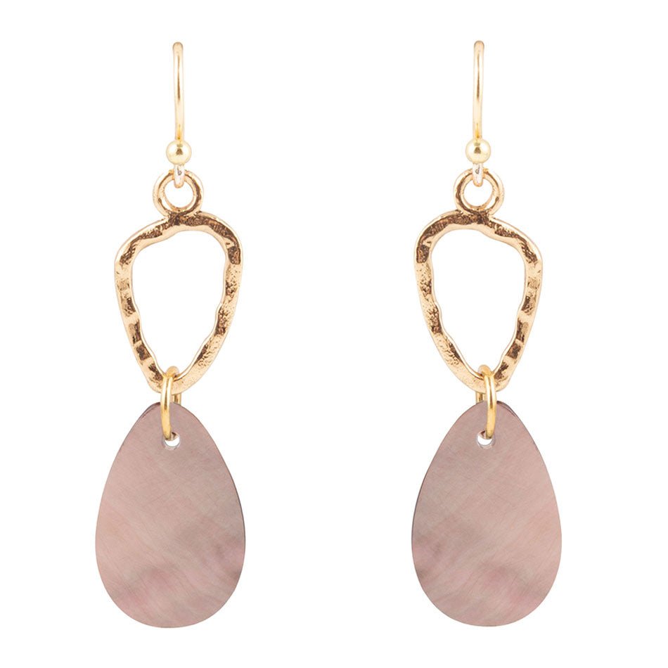 Black Mother of Pearl and Bronze Drop Earrings Barse Jewelry