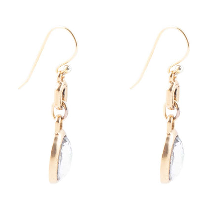 Black Mother of Pearl and Golden Bronze Drop Earrings Barse Jewelry