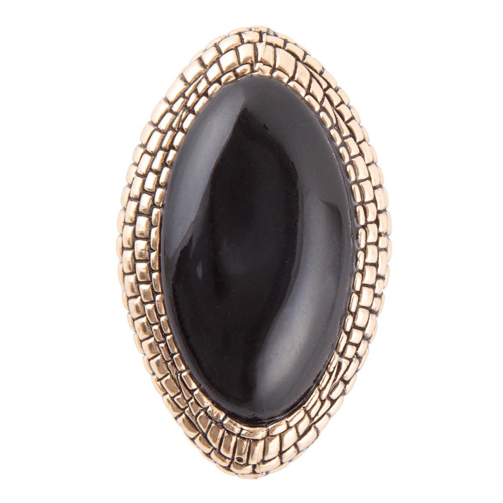 Black Onyx Golden Ring Barse Jewelry
