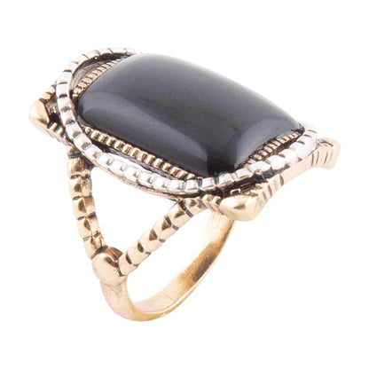 Black Onyx Mixed Metal Statement Ring Barse Jewelry