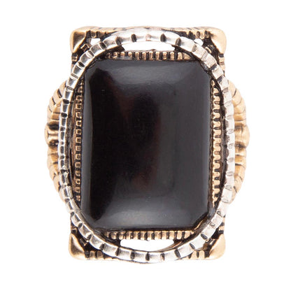 Black Onyx Mixed Metal Statement Ring Barse Jewelry
