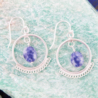 Blue Kyanite and Sterling Silver Drop Earrings Barse Jewelry