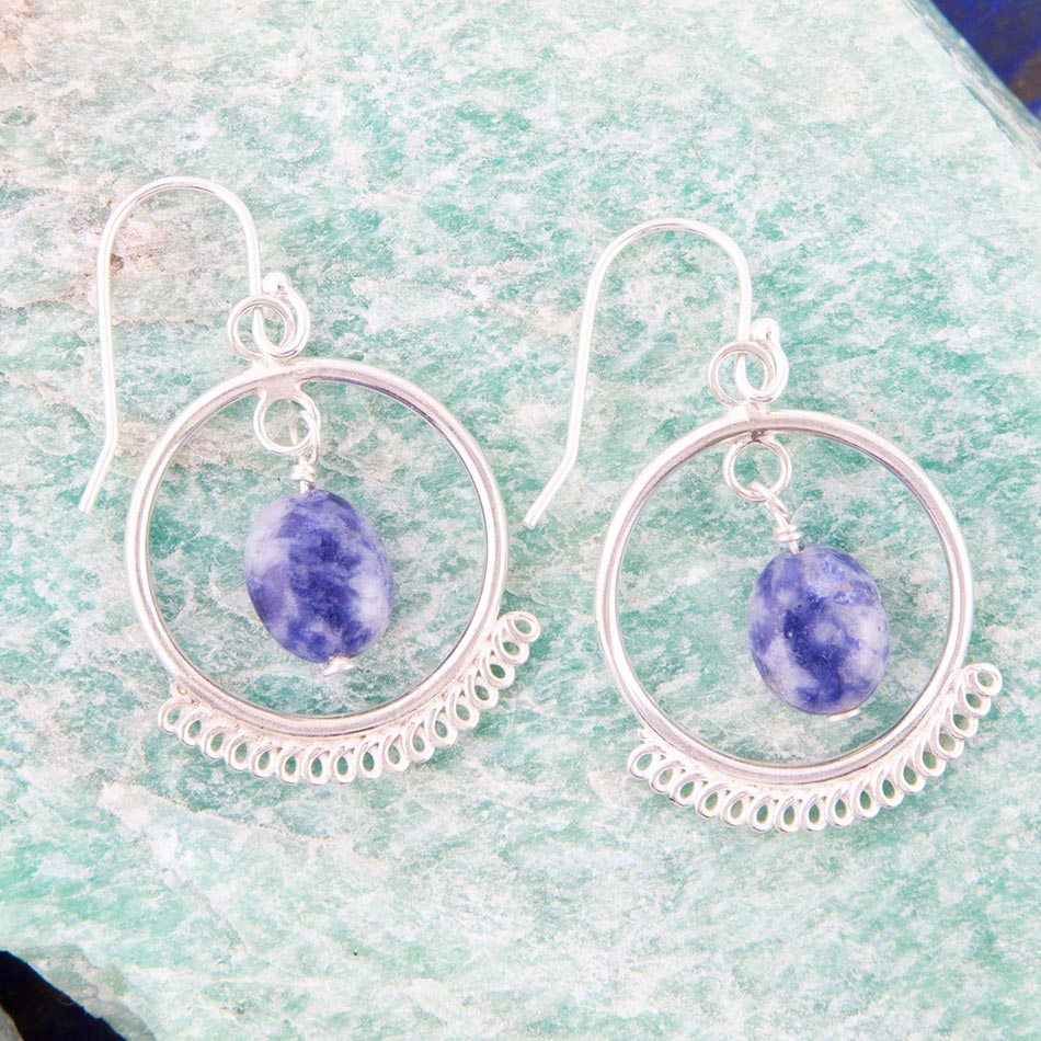 Blue Kyanite and Sterling Silver Drop Earrings Barse Jewelry