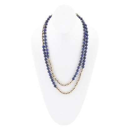 Blue Lapis Wrap Golden Necklace Barse Jewelry