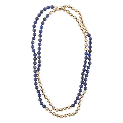 Blue Lapis Wrap Golden Necklace Barse Jewelry