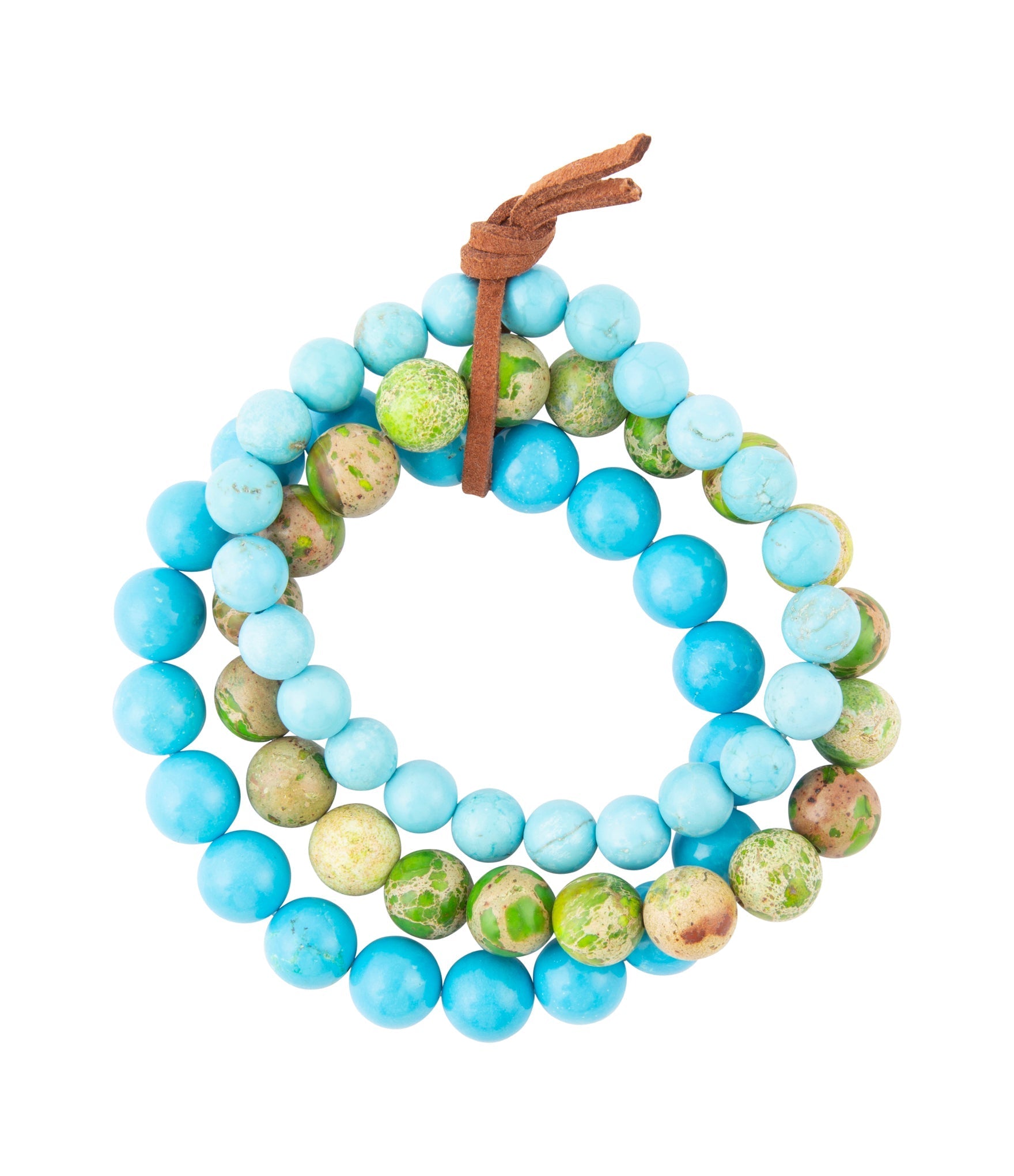 Fresh Twist Lime and Blue Turquoise Stack Bracelet Set Barse Jewelry