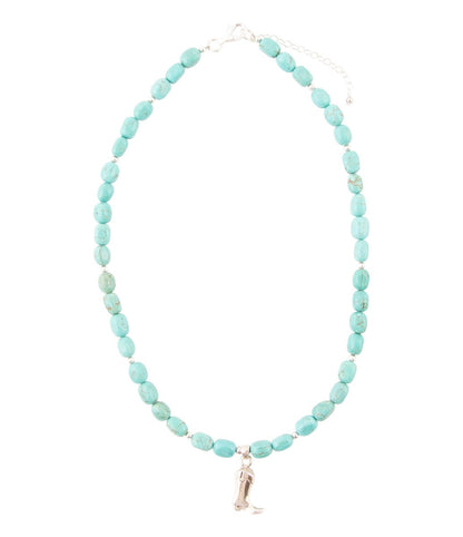 Blue Turquoise and Sterling Silver Boot Charm Necklace Barse Jewelry