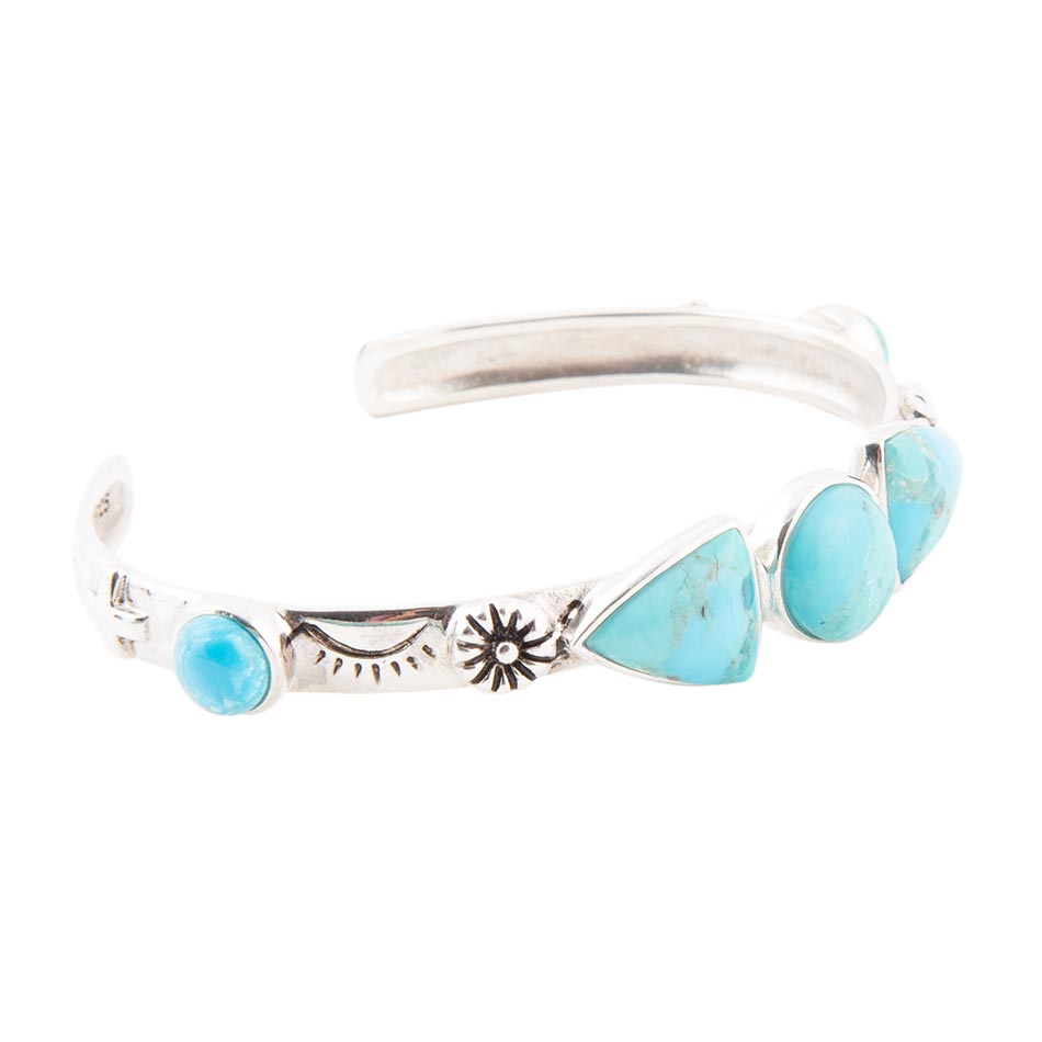 Blue Turquoise and Sterling Silver Cuff Bracelet Barse Jewelry