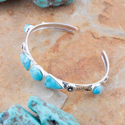 Blue Turquoise and Sterling Silver Cuff Bracelet Barse Jewelry