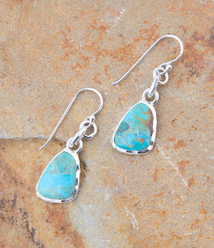 Blue Turquoise and Sterling Silver Drop Earrings Barse Jewelry