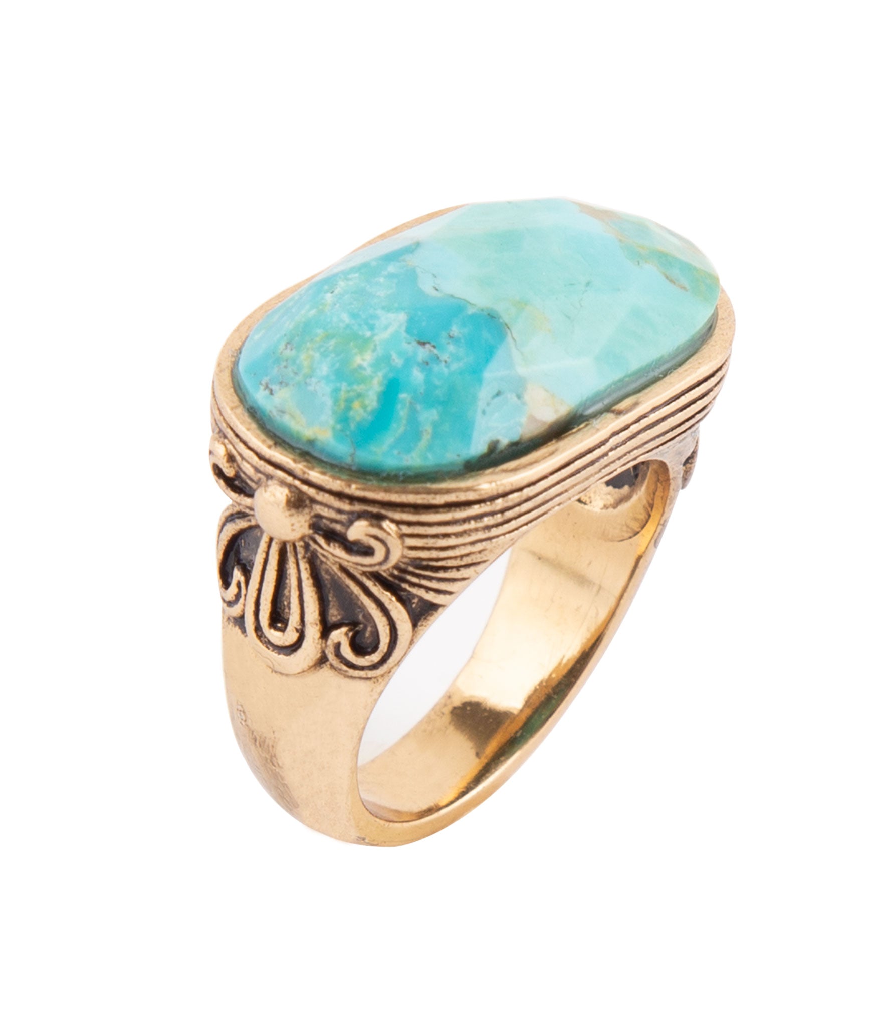 Blue Turquoise Oval Statement Ring Barse Jewelry