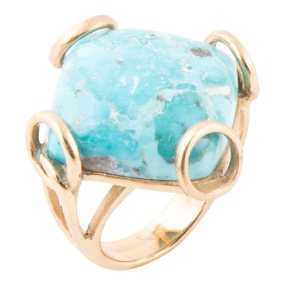 Blue Turquoise Rhombus Statement Ring Barse Jewelry