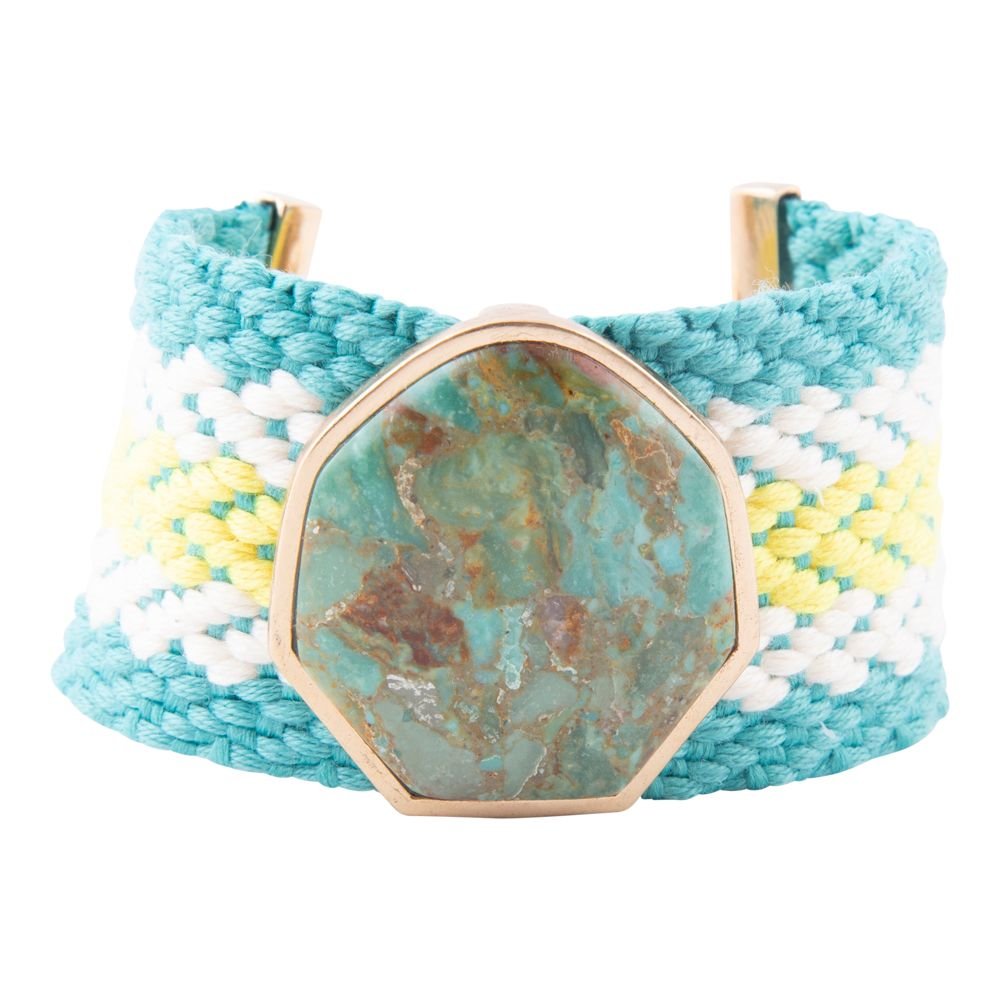 Blue Turquoise Textile Blues Woven Bracelet Barse Jewelry