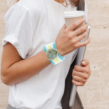 Blue Turquoise Textile Blues Woven Bracelet Barse Jewelry