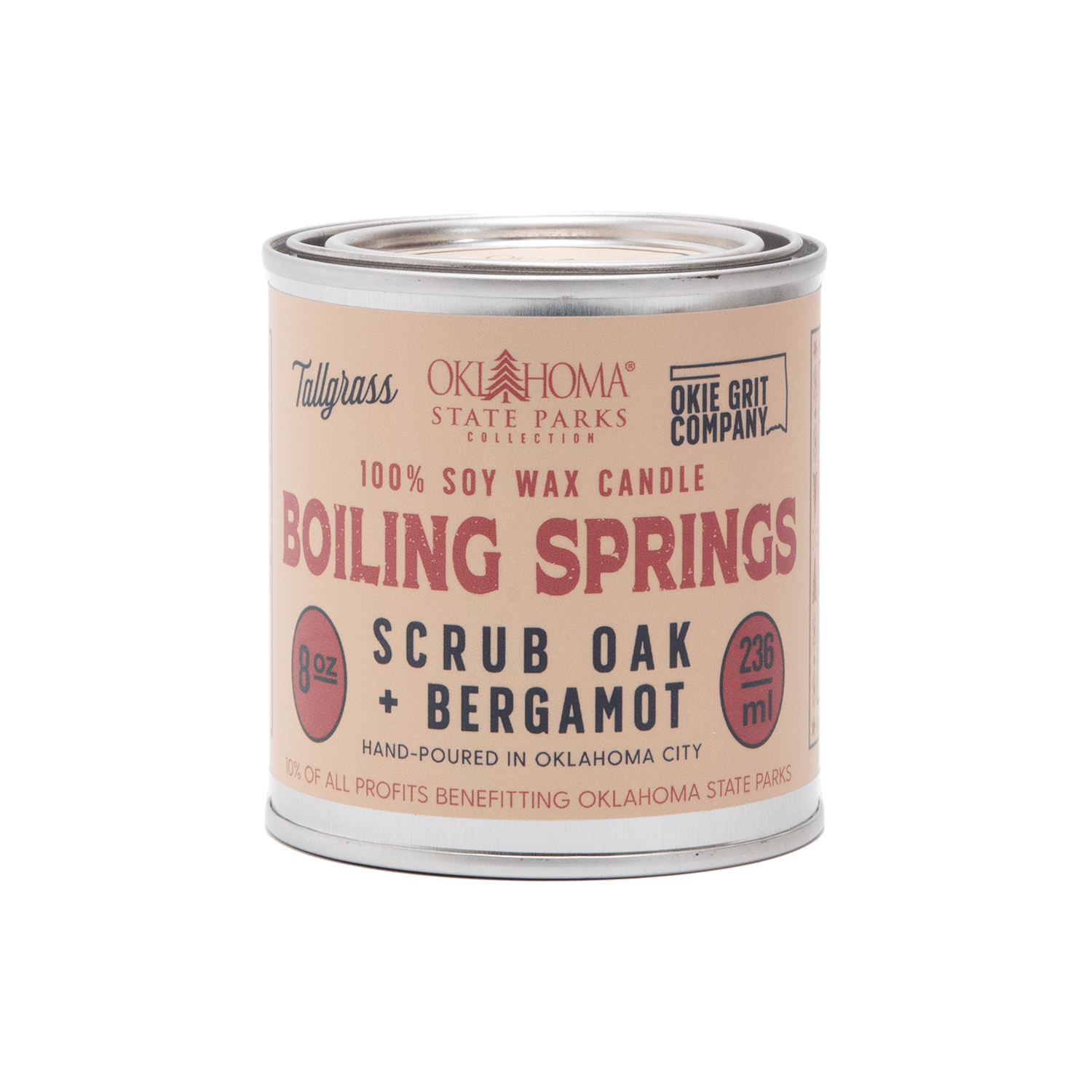 Boiling Springs: Scrub Oak + Bergamot Soy Wax Candle Tallgrass Supply