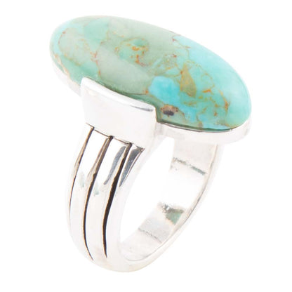 Bold Green Turquoise and Sterling Silver Ring Barse Jewelry
