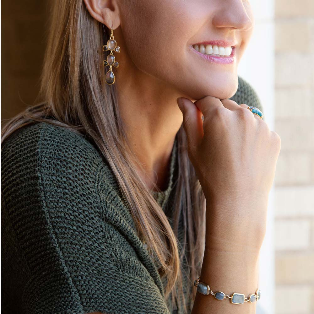 Bold Labradorite and Bronze Toggle Bracelet Barse Jewelry