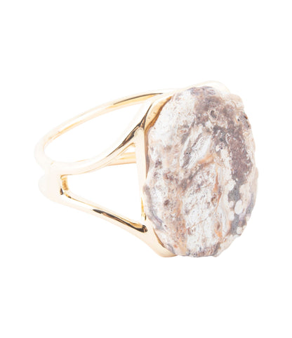 Brown Ocean Jasper Slab Golden Cuff Bracelet Barse Jewelry