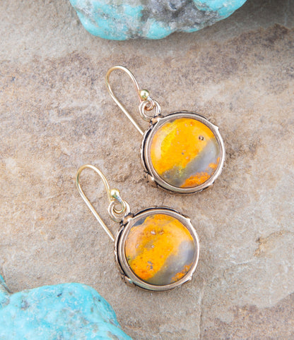 Bumblebee Jasper Round Drop Earrings Barse Jewelry