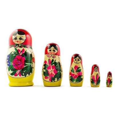 Set of 5 Unfinished Wooden Nesting Dolls DIY Craft Blanks for Painting 6 Inches BestPysanky