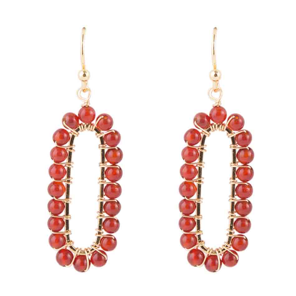 Carnelian Endless Loop Earrings Barse Jewelry