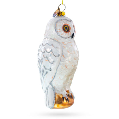 White Owl Glass Christmas Ornament BestPysanky