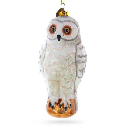 White Owl Glass Christmas Ornament BestPysanky