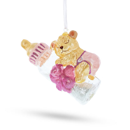 Bear Baby's First Glass Christmas Ornament