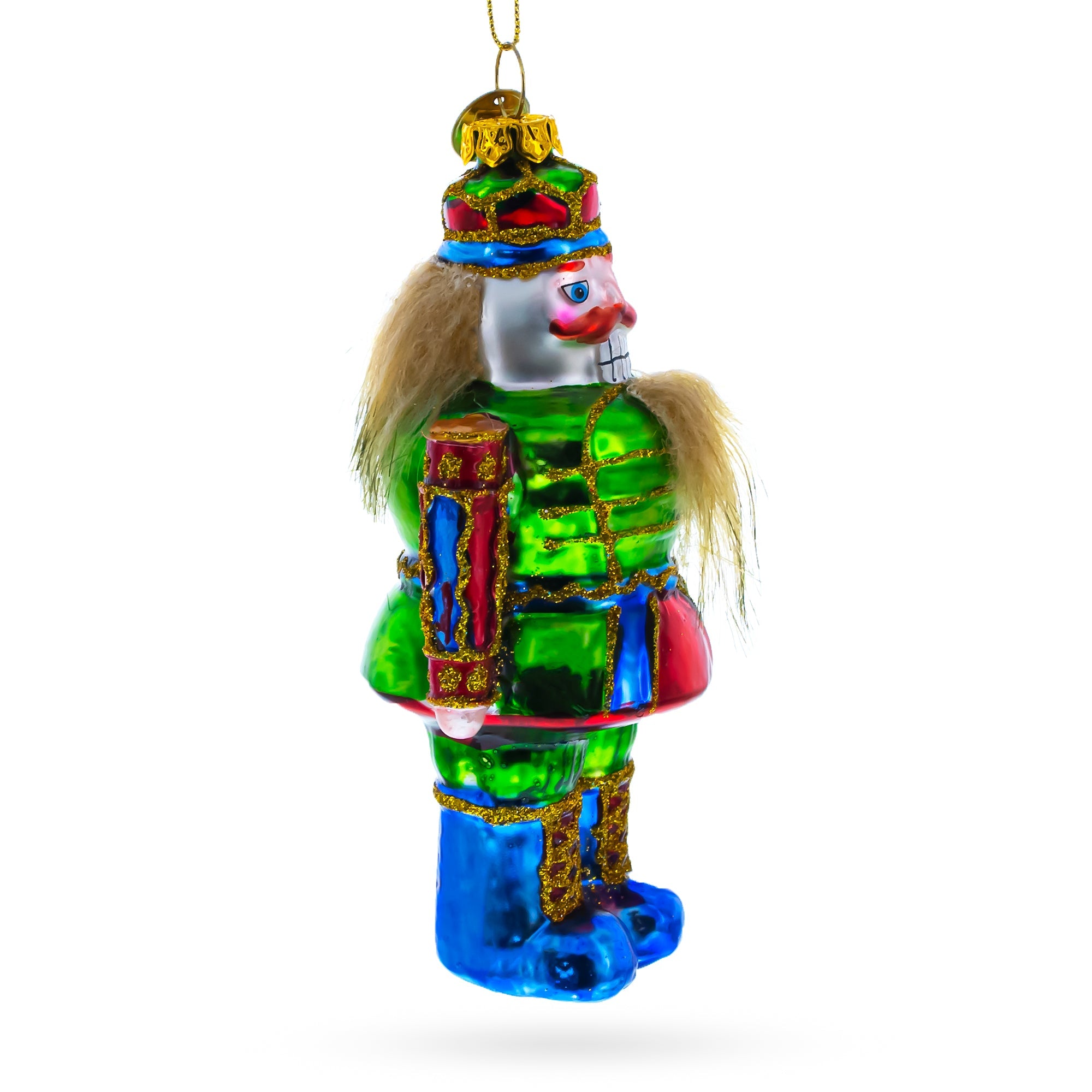 Colorful Nutcracker Glass Christmas Ornament