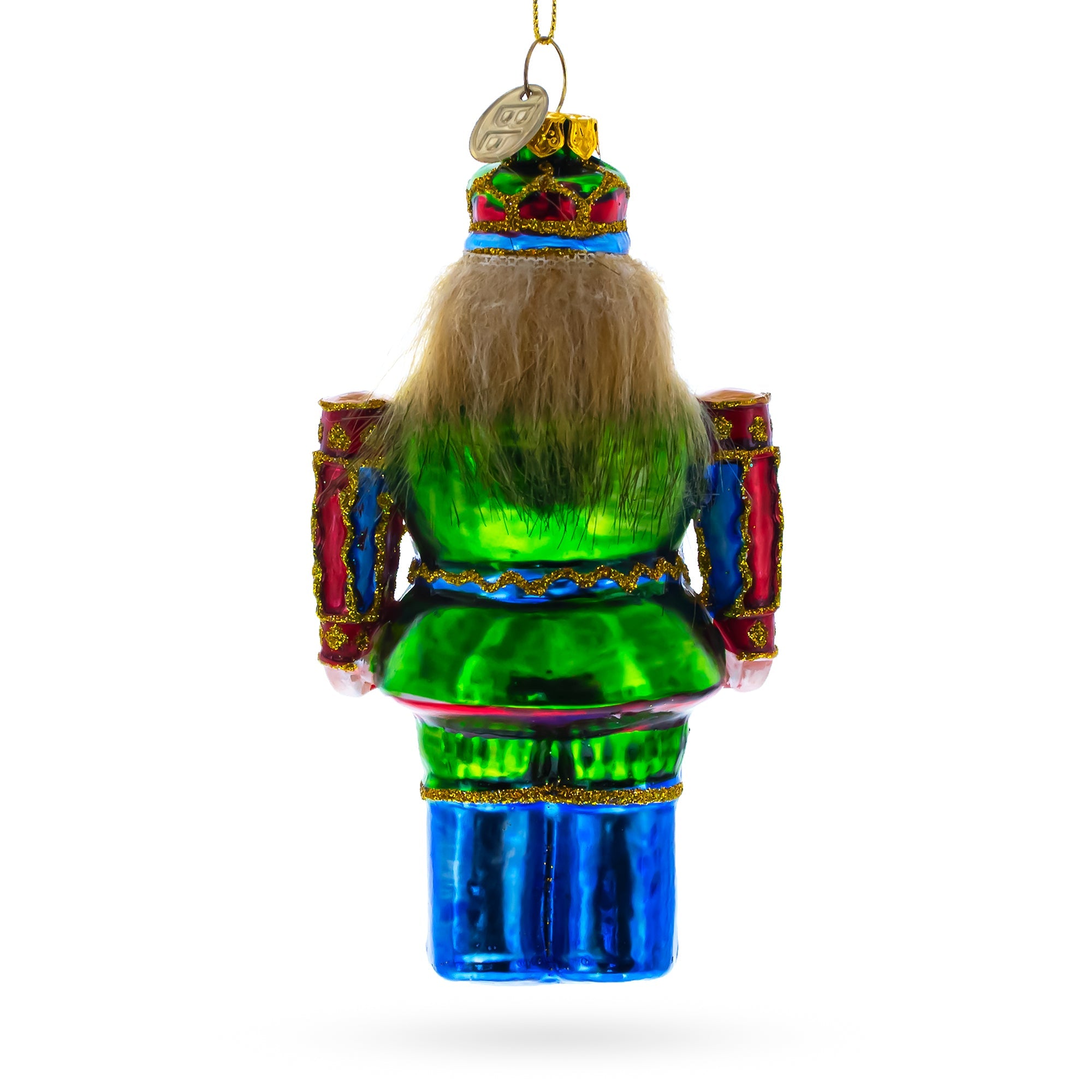 Colorful Nutcracker Glass Christmas Ornament