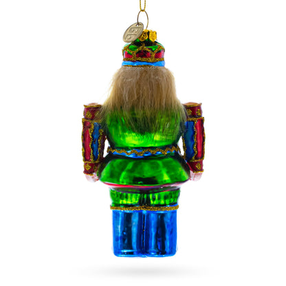 Colorful Nutcracker Glass Christmas Ornament