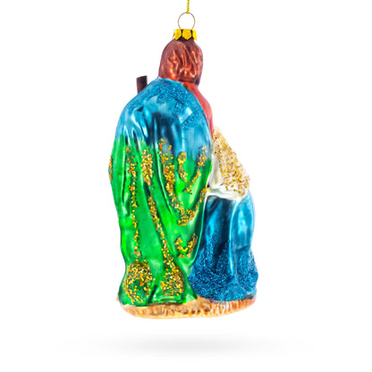 Sacred Holy Family Glass Christmas Ornament